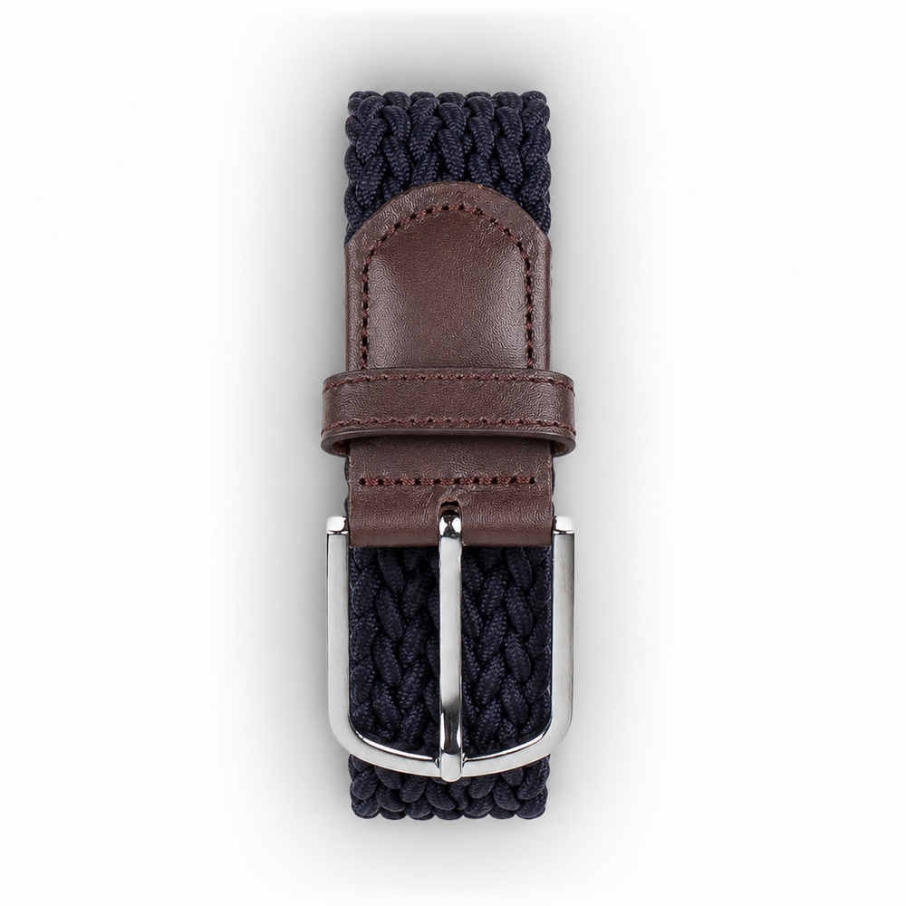 Ceinture tressée bleu foncé