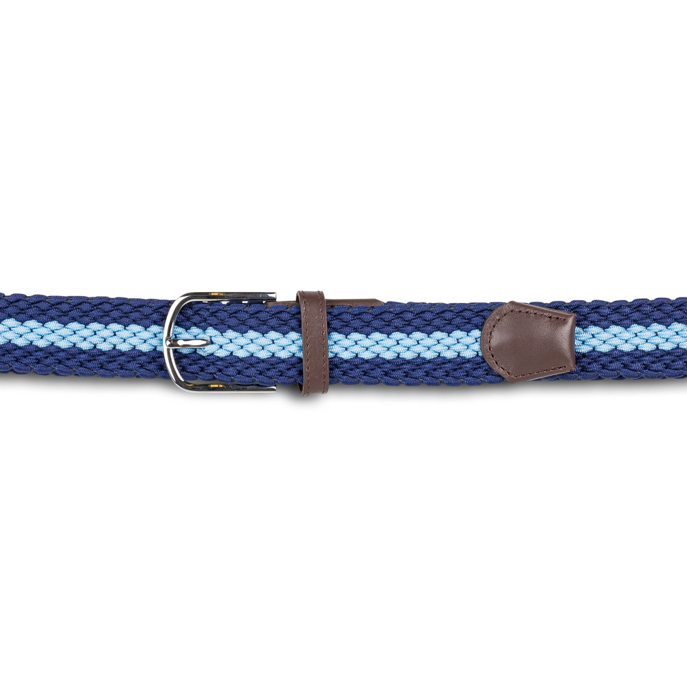 Ceinture tressée bleu foncé et bleu clair