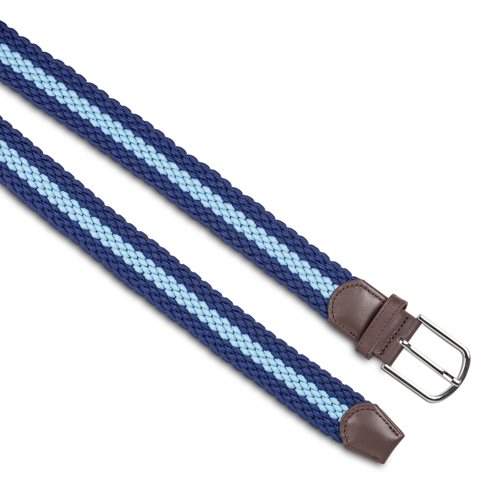 Ceinture tressée bleu foncé et bleu clair