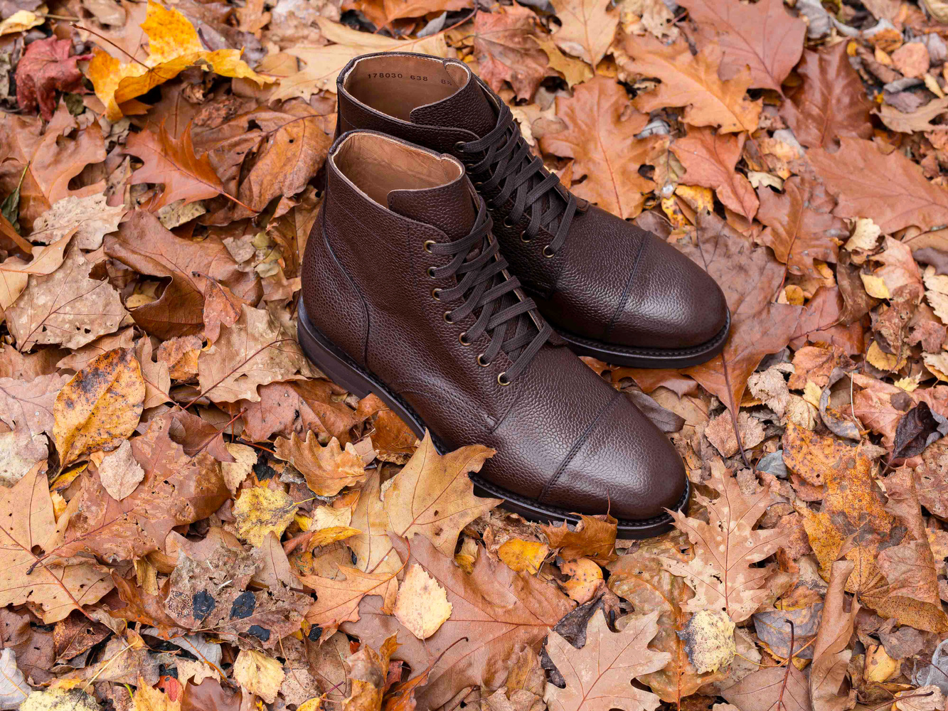 Yanko cap toe service boot mørkebrun grain