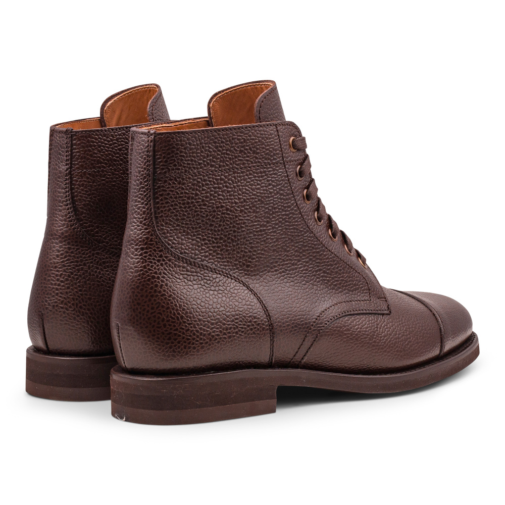 Yanko cap toe service boot mørkebrun grain