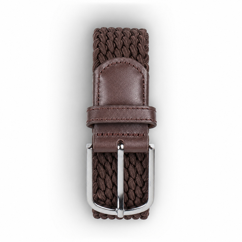 Ceinture tressée marron