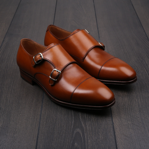 TLB brogued double monk brown EU43 / UK9 - seconds