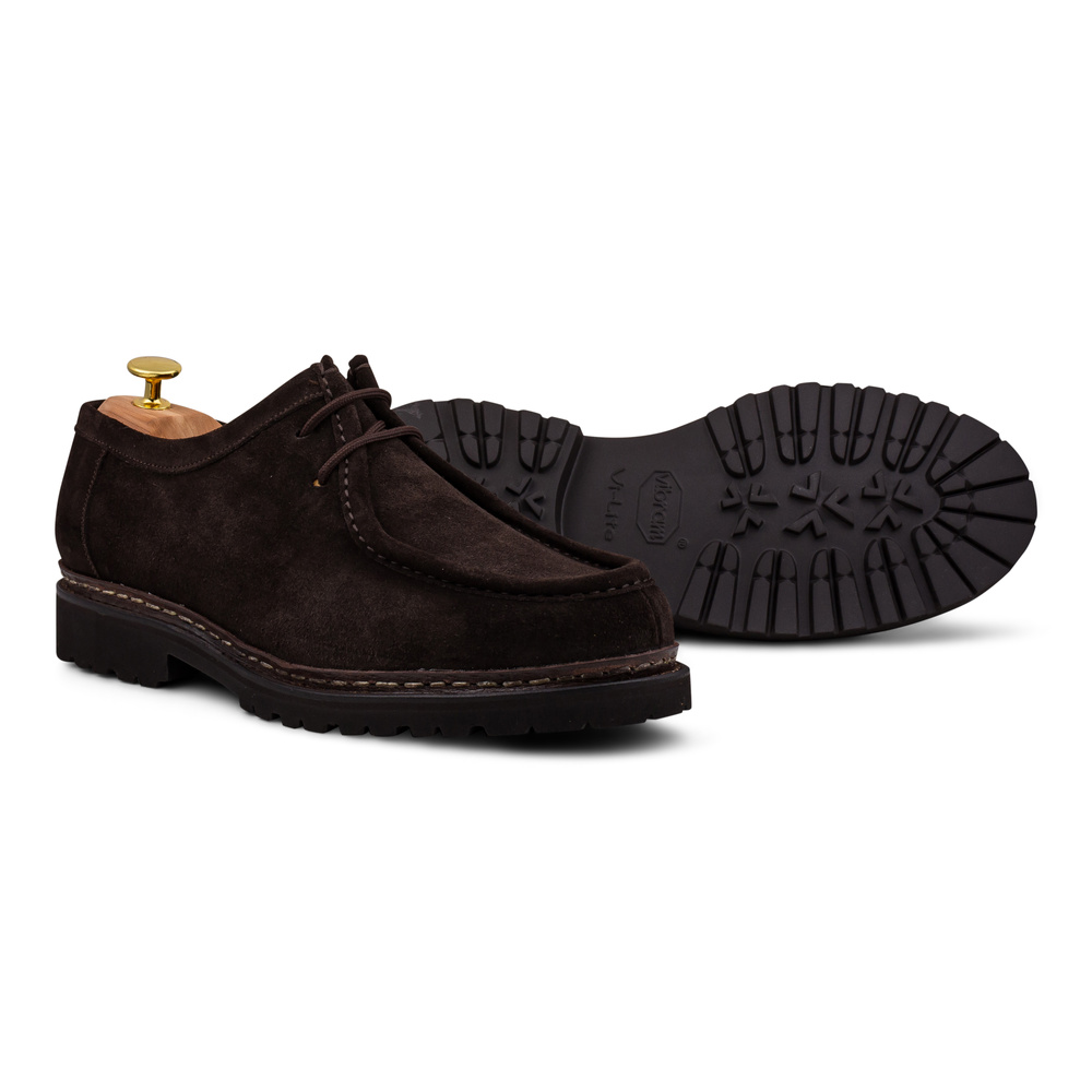 Yanko Tyrolean derby dark brown suede