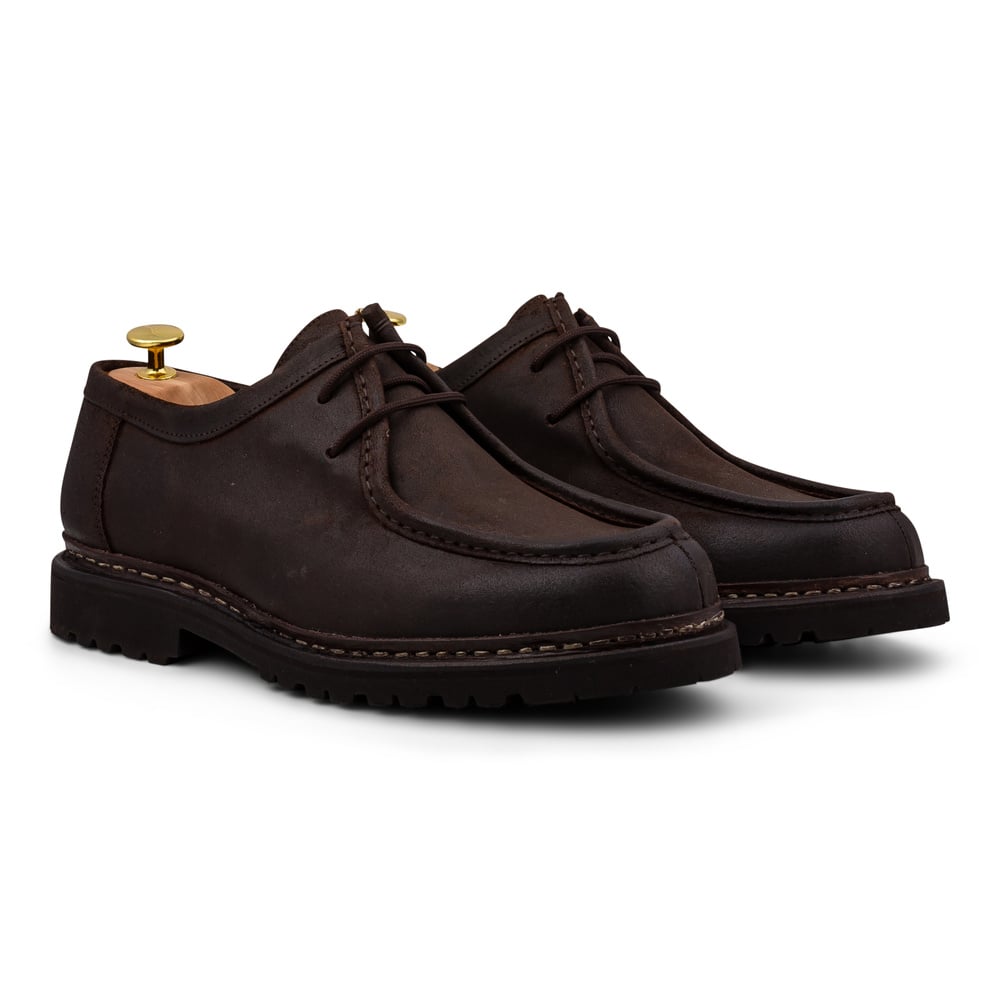 Yanko Tyrolean derby dark brown waxy commander