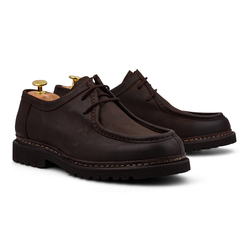 Yanko Tyrolean derby dark brown waxy commander