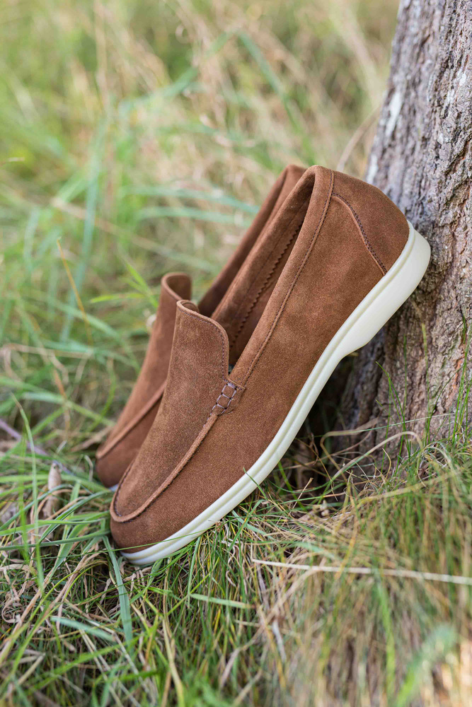 Yanko Traveler loafers medium brown reverse kudu suede