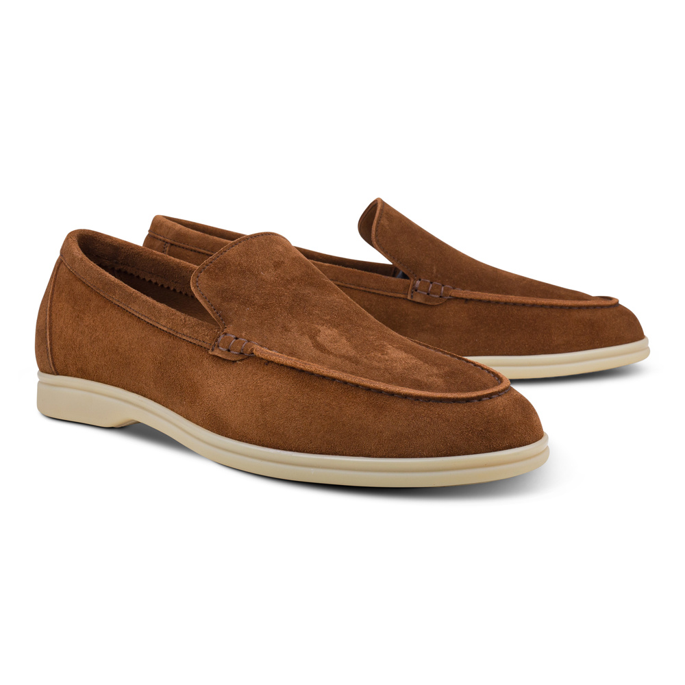 Yanko Traveler loafers reverse kudu semsket skinn mellombrun
