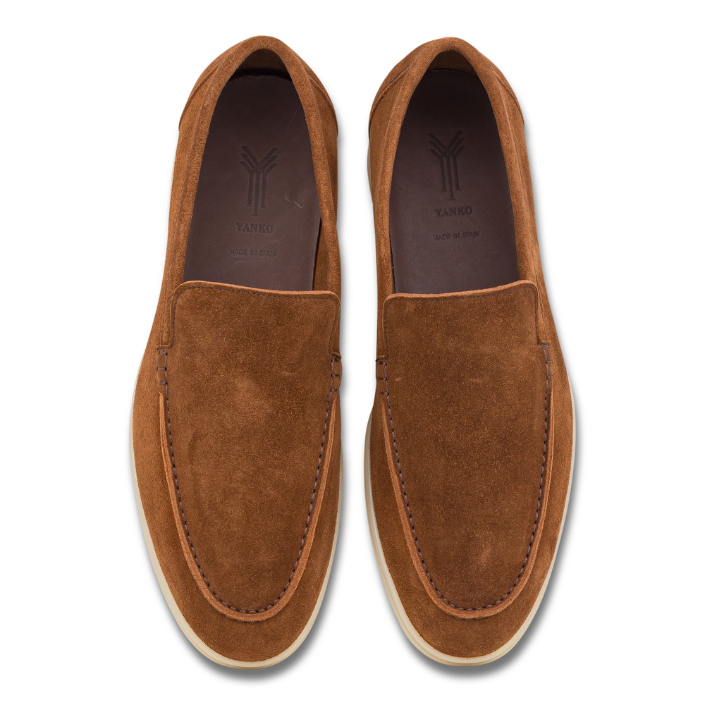Yanko Traveler loafers reverse kudu semsket skinn mellombrun