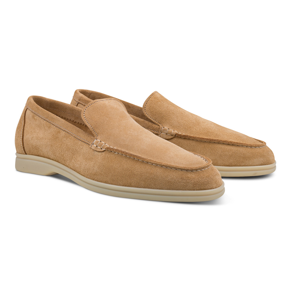 Yanko Traveler loafers i lysbrunt semsket skinn