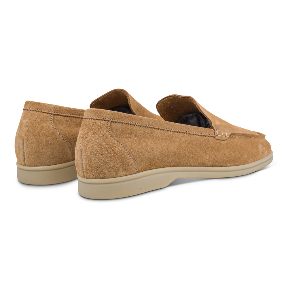 Yanko Traveler loafers i lysbrunt semsket skinn