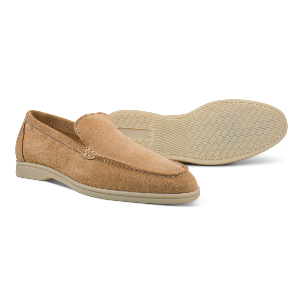 Yanko Traveler loafers i lysbrunt semsket skinn
