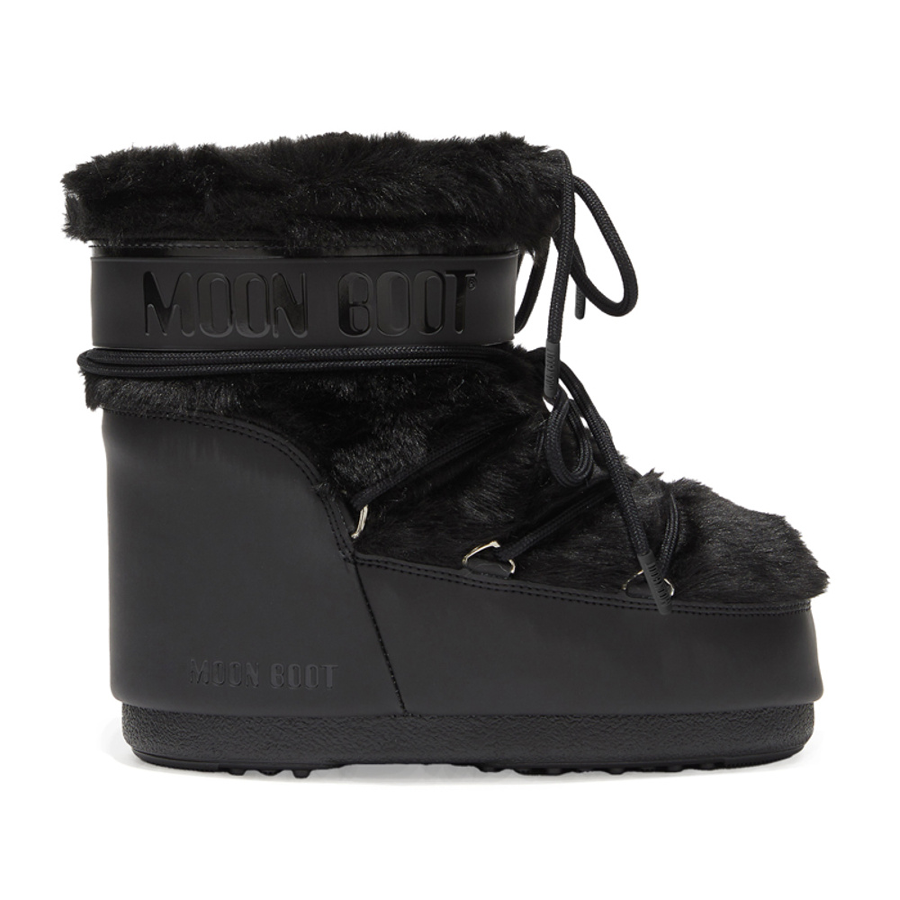 Moon Boot Icon Low Faux-Fur schwarz