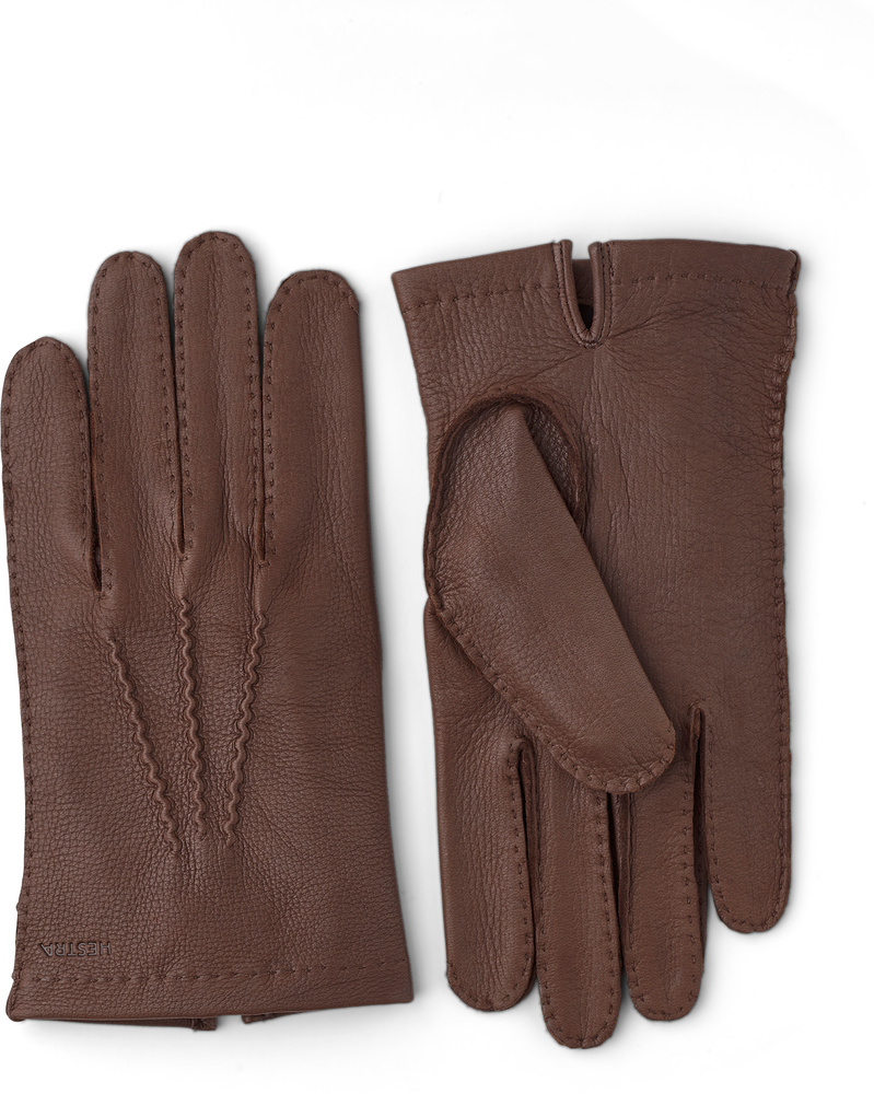 Hestra handmade dress glove deerskin brown