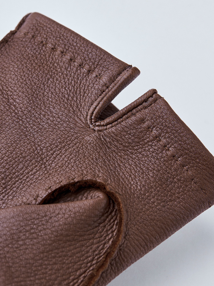 Hestra handmade dress glove deerskin brown