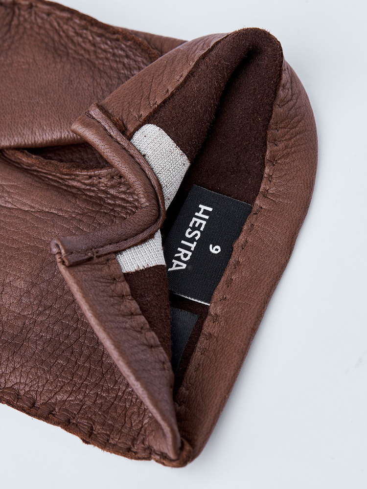 Hestra handmade dress glove deerskin brown
