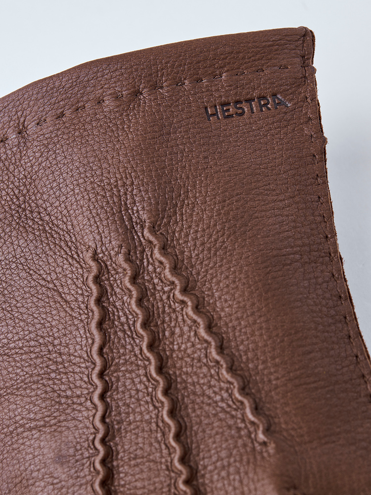 Hestra handmade dress glove deerskin brown