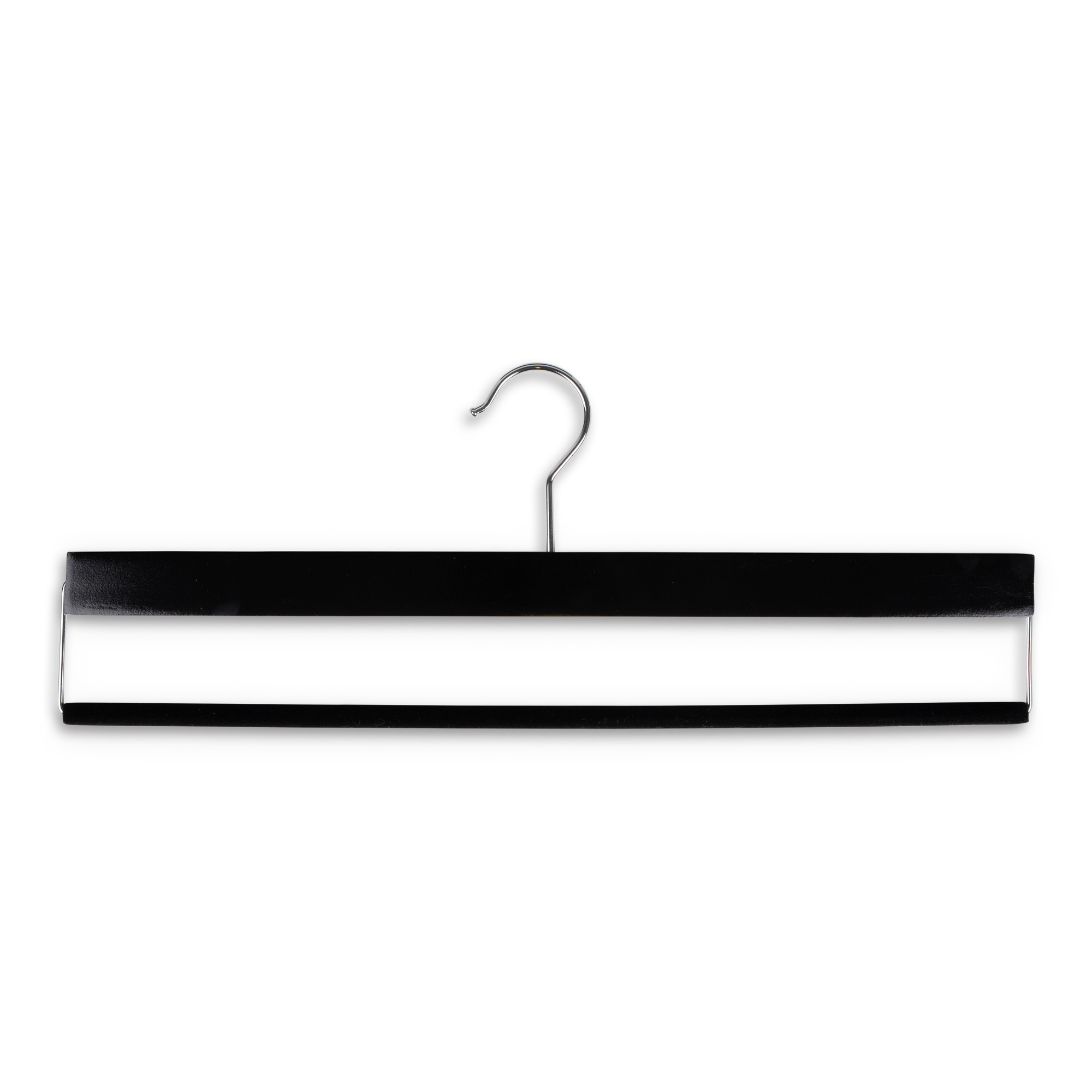 Holzbügel für Anzüge und Zweiteiler mit Clip, flach, 50 cm, Natur, 5
