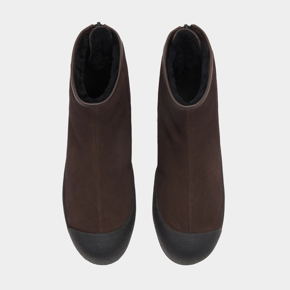 Bally curling boots women Guard III dark brown suede