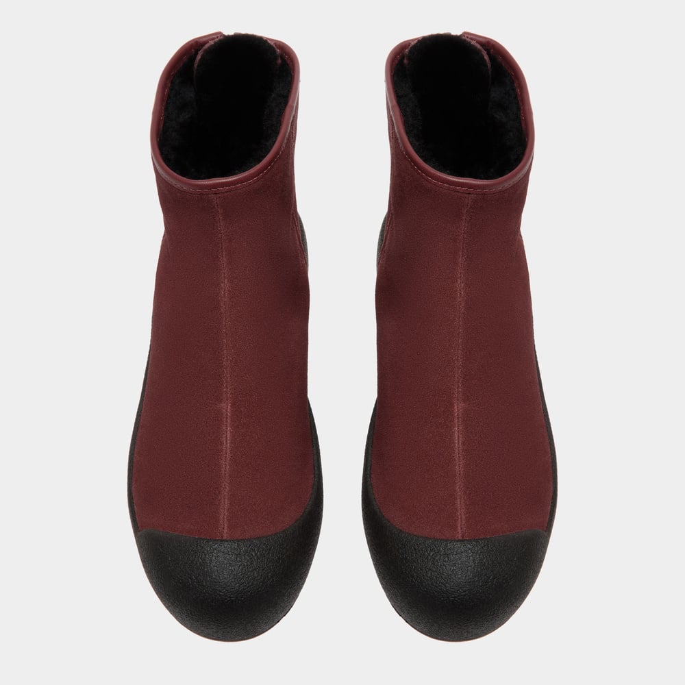 Bally curlingstøvler dame Guard III vinrød semsket skinn