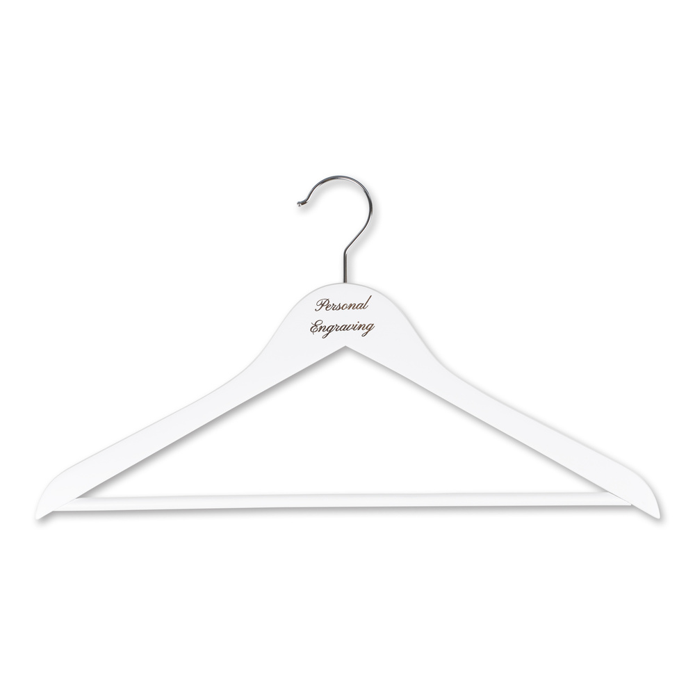 Skjortgalge vitt trä med gravyr