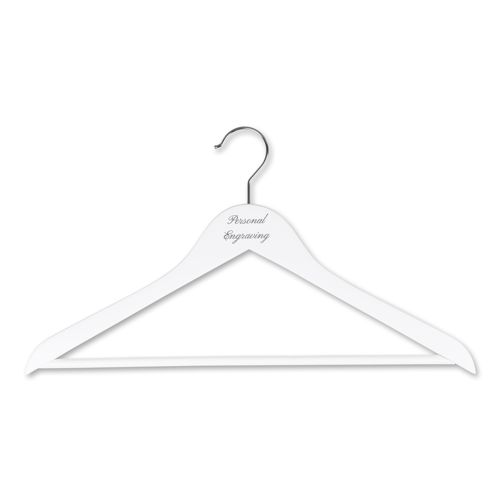 Skjortgalge vitt trä med gravyr