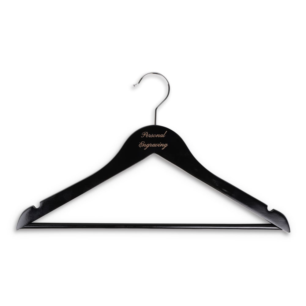 Bøjle til dameskjorter sort træ med indgravering