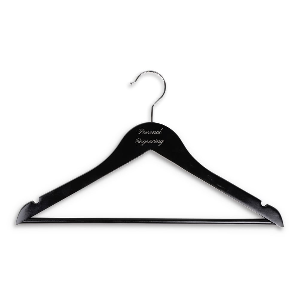 Bøjle til dameskjorter sort træ med indgravering