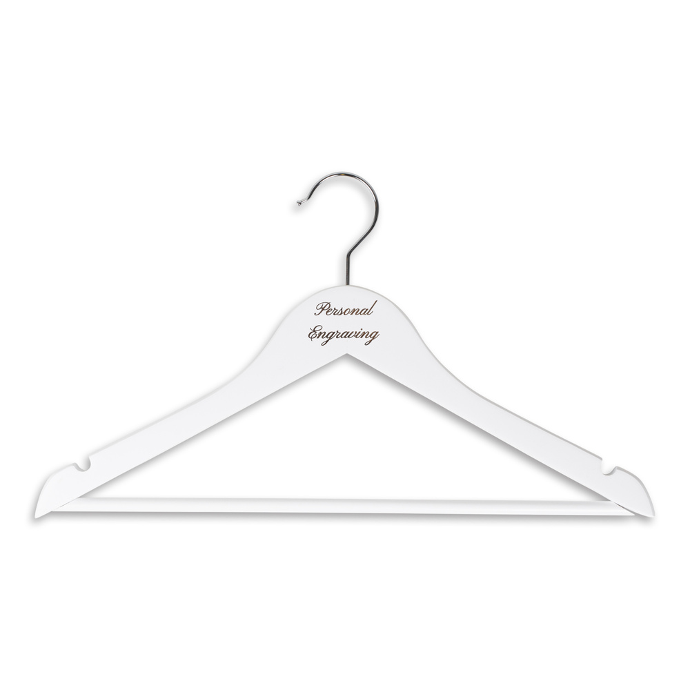 Bøjle til dameskjorter hvidt træ med indgravering