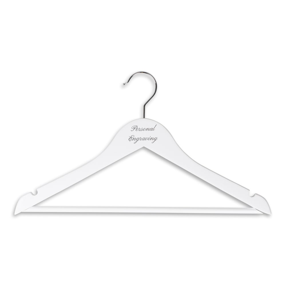 Bøjle til dameskjorter hvidt træ med indgravering