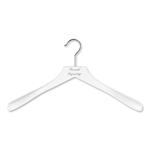 Vaateripustin valkoinen puu ilman housutankoa kaiverrus