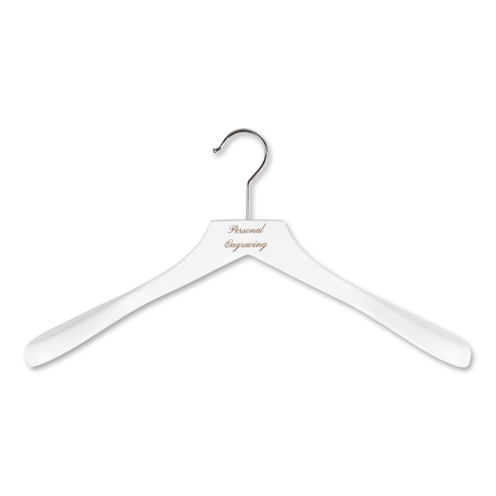 Jakkebøjle hvidt træ uden buksestang med indgravering