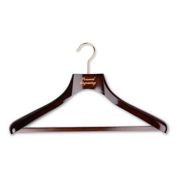 Premium vaateripustin tumma puu kaiverruksella