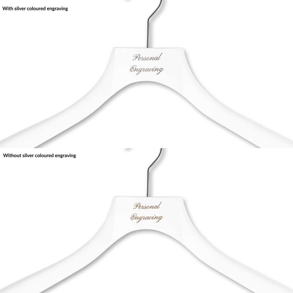 Premium jakkebøjle hvidt træ med indgravering