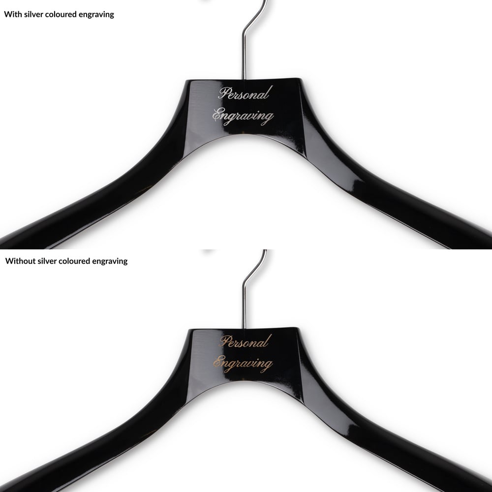 Premium jakkebøjle sort træ med indgravering