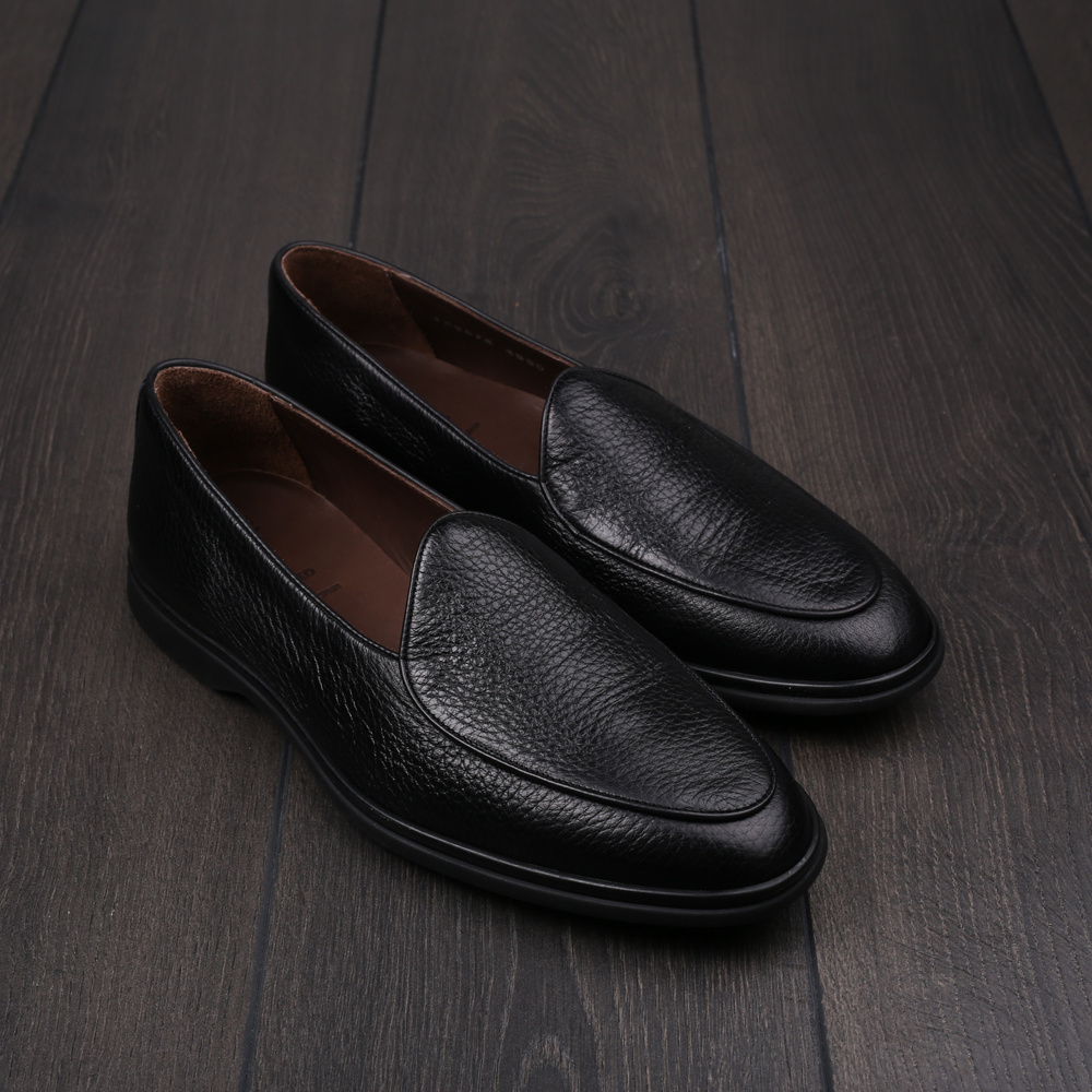 Yanko traveler Belgian loafer black deerskin UK 7 / EU 41 - Seconds