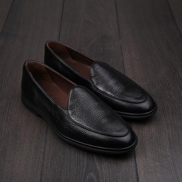 Yanko traveler Belgian loafer black deerskin UK 7 / EU 41 - Seconds