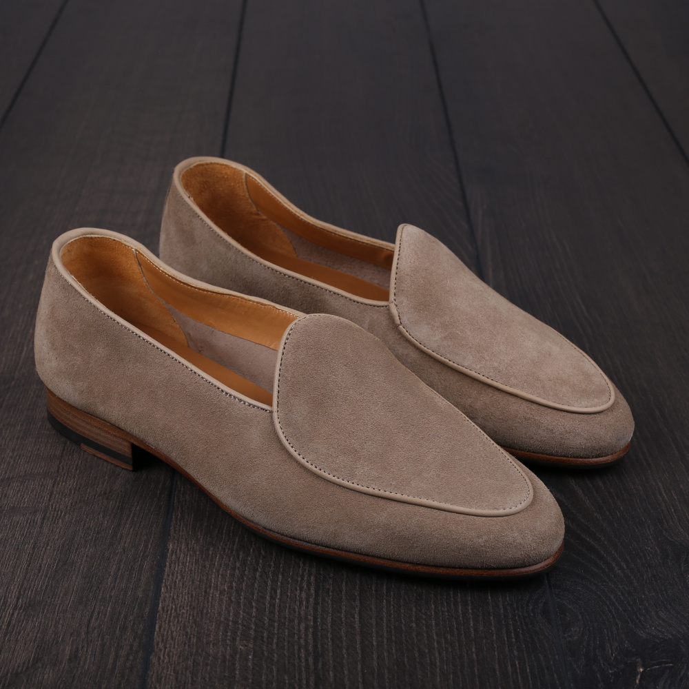 Yanko classic Belgian loafer smoke reverse kudu suede UK5,5 / EU39,5 - Seconds