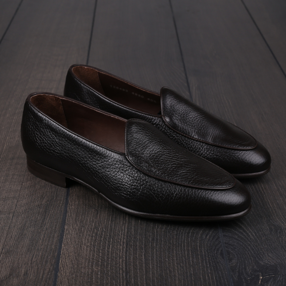 Yanko mørkebrune classic Belgian loafers i hjorteskind