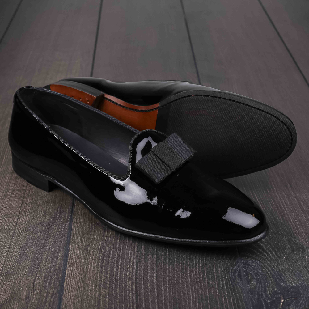 Yanko black patent leather opera pumps UK12 / EU46 - Seconds