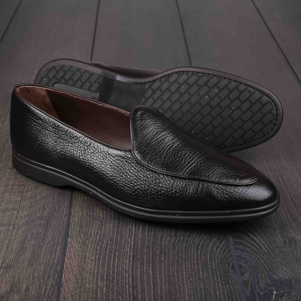 Yanko Traveler Belgian Loafer dark brown deerskin with dark sole UK12 / EU46 - Seconds