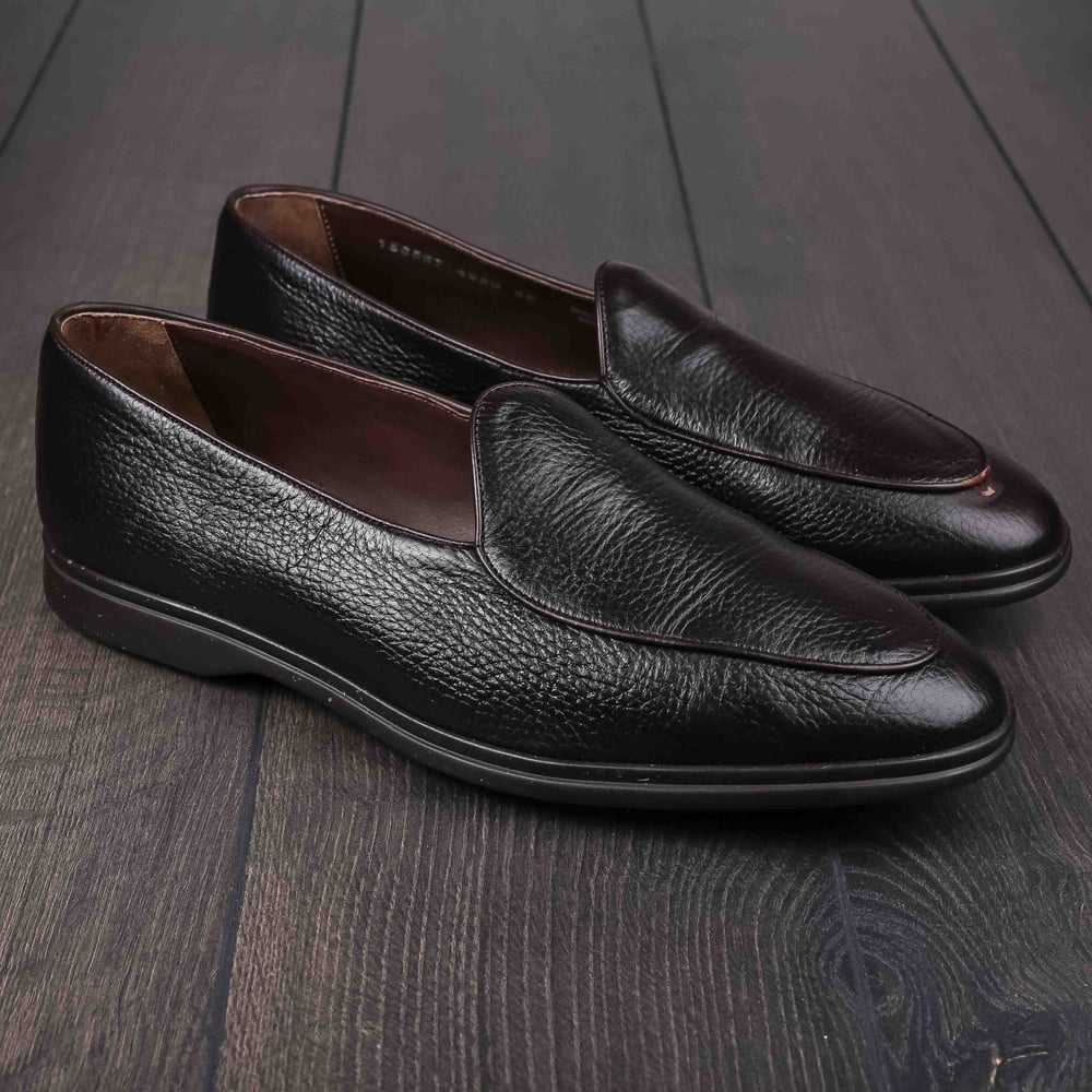 Yanko Traveler Belgian Loafer dark brown deerskin with dark sole UK12 / EU46 - Seconds