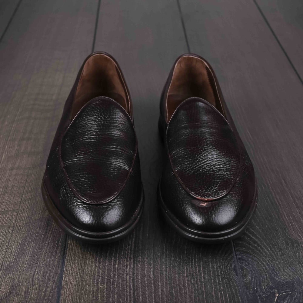 Yanko Traveler Belgian Loafer dark brown deerskin with dark sole UK12 / EU46 - Seconds