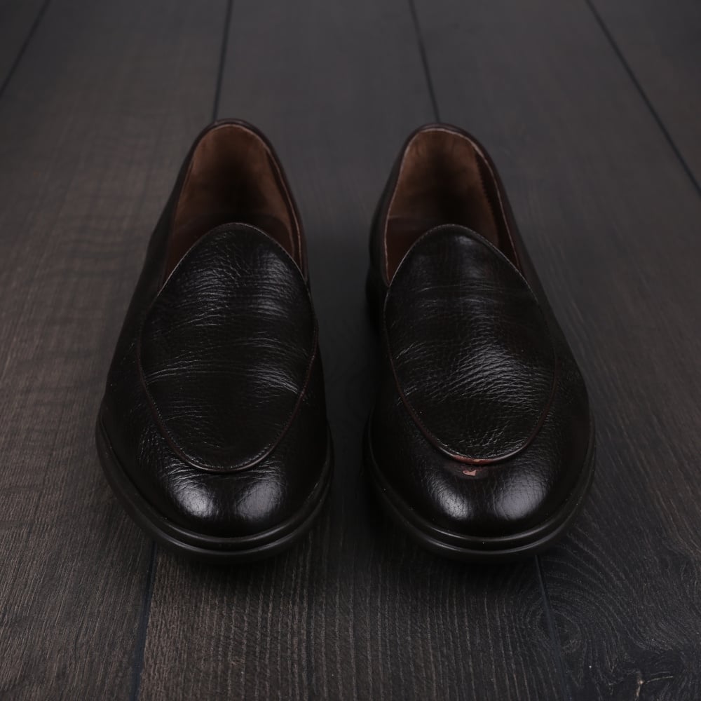 Yanko Traveler Belgian Loafer Dunkelbraun Hirschleder mit dunkler Sohle