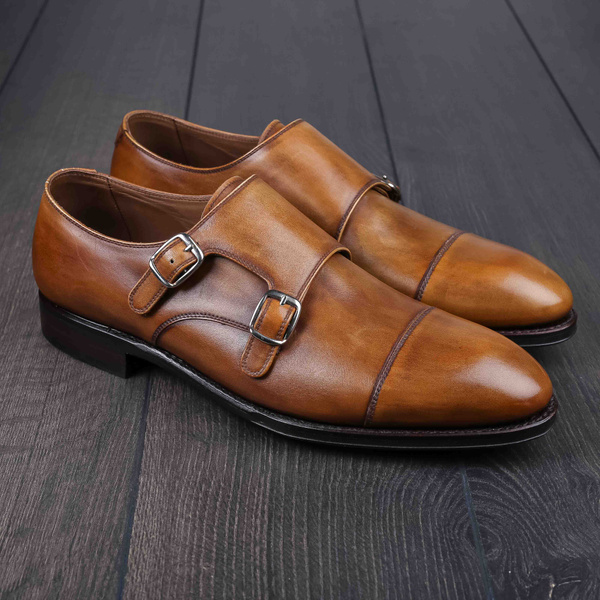 TLB Plain Double Monk Old England Medium Brown UK8,5 / EU42,5 - Sample