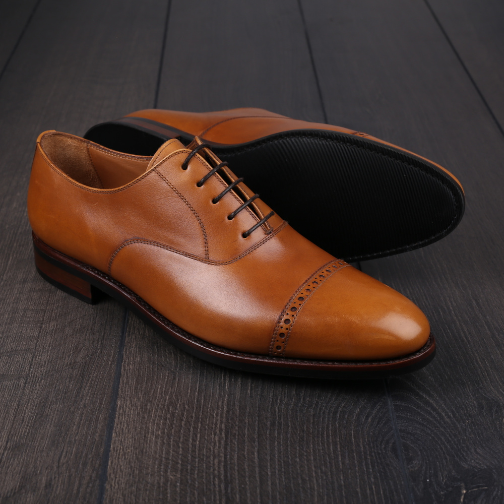 Skolyx light brown brogued cap toe oxford UK7,5 / EU41,5 - Seconds