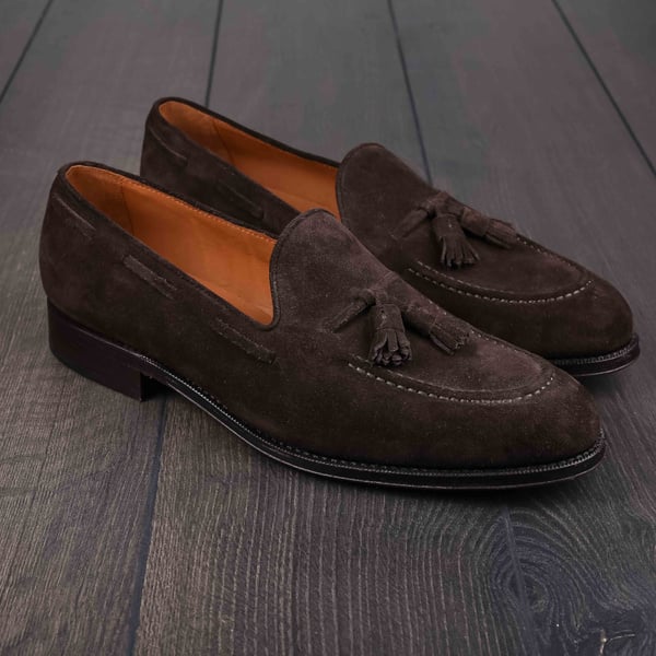 Yanko tassel loafer dark brown suede UK9,5 / EU43,5 - Tested