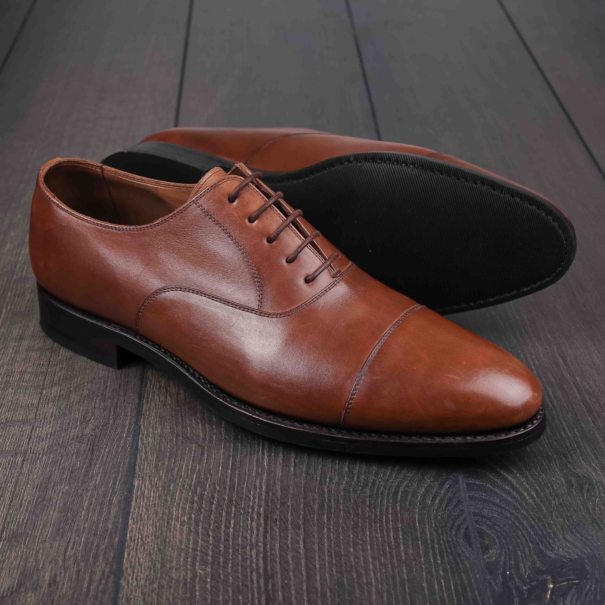 Skolyx light brown plain cap toe oxford UK8,5 / EU42,5 - Sample