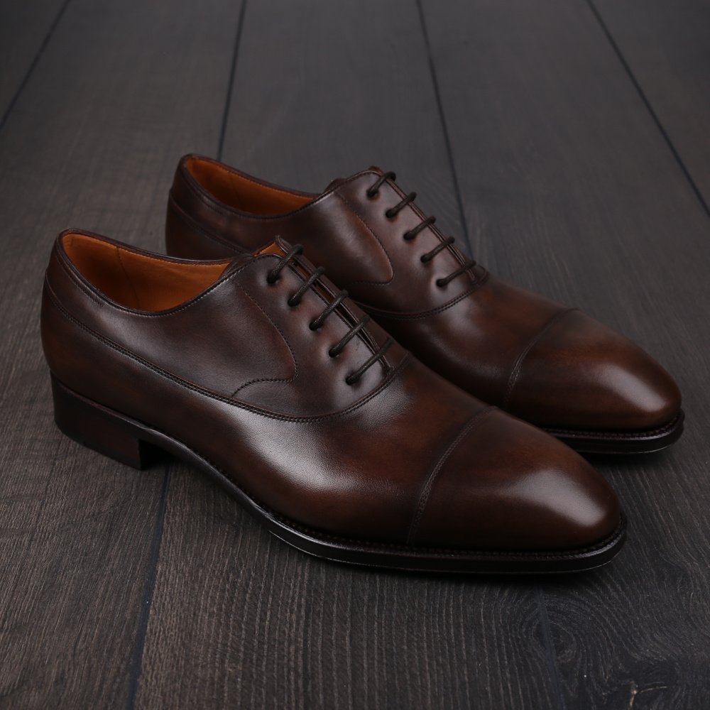 Skolyx plain cap toe balmoral oxford brown with leather sole UK7 / EU41 - Sample