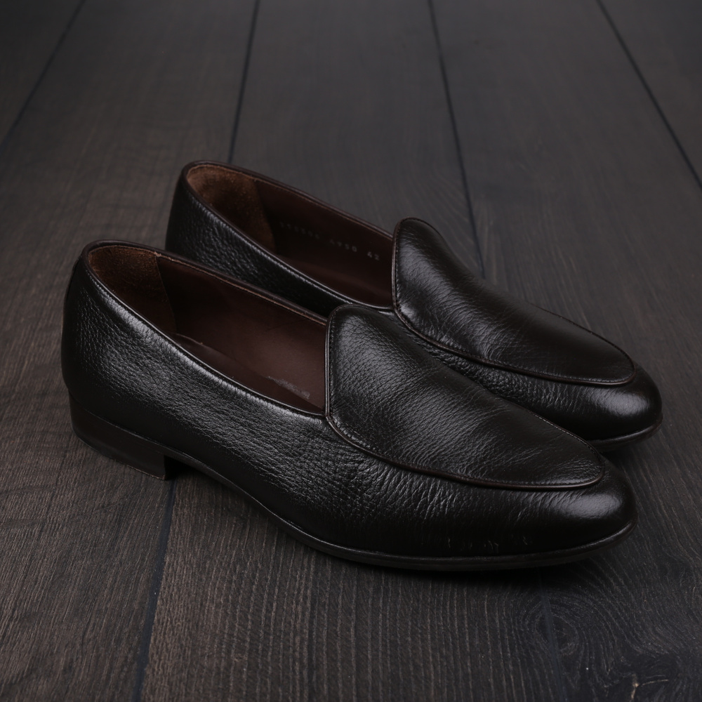 Yanko classic Belgian loafer dark brown deerskin UK8 / EU42 - Used